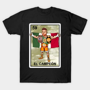El Campeon Canelo Alvarez Champion Loteria Mexican Bingo Style T-Shirt